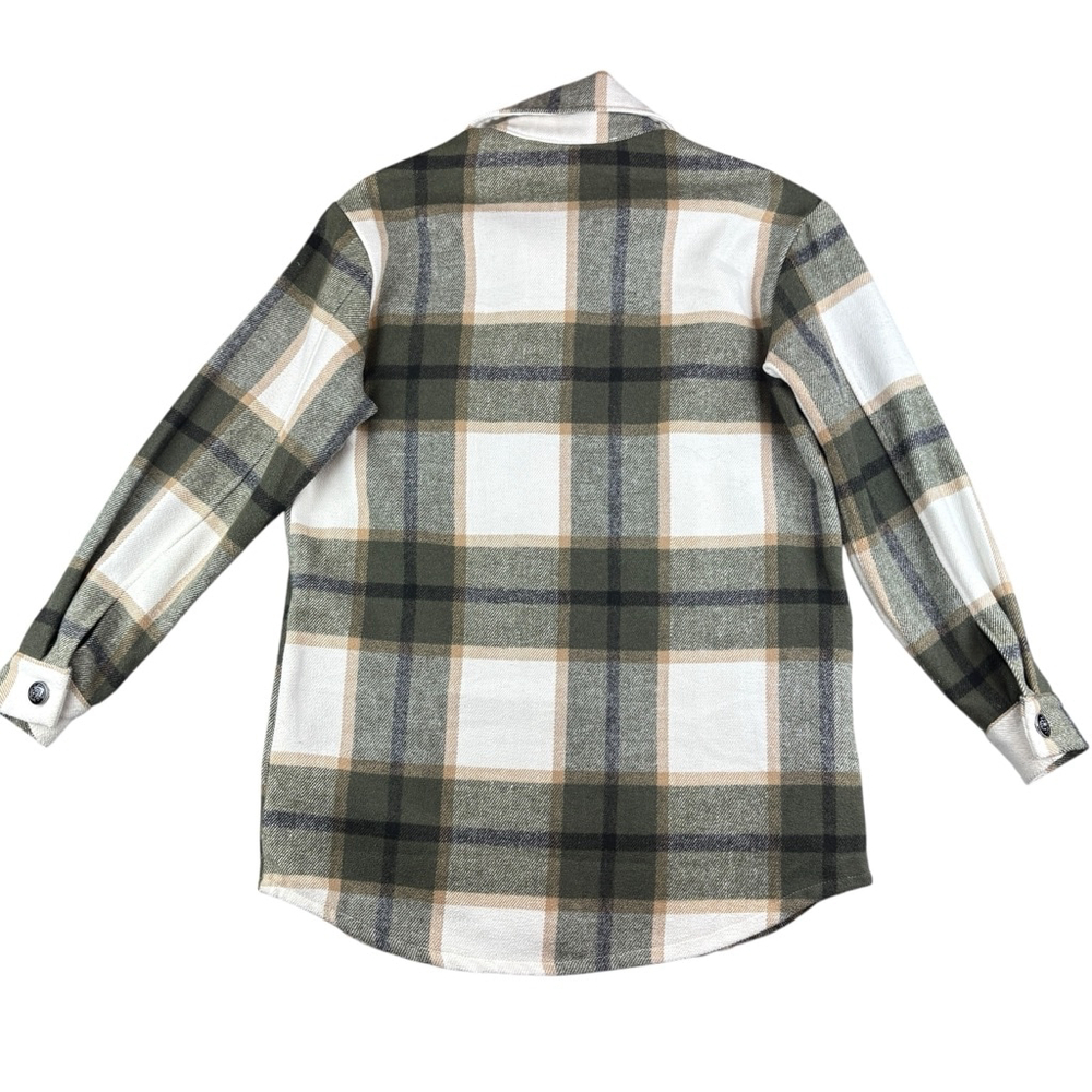 C By One Green Plaid Shacket SMALL - Picture 4 of 11
